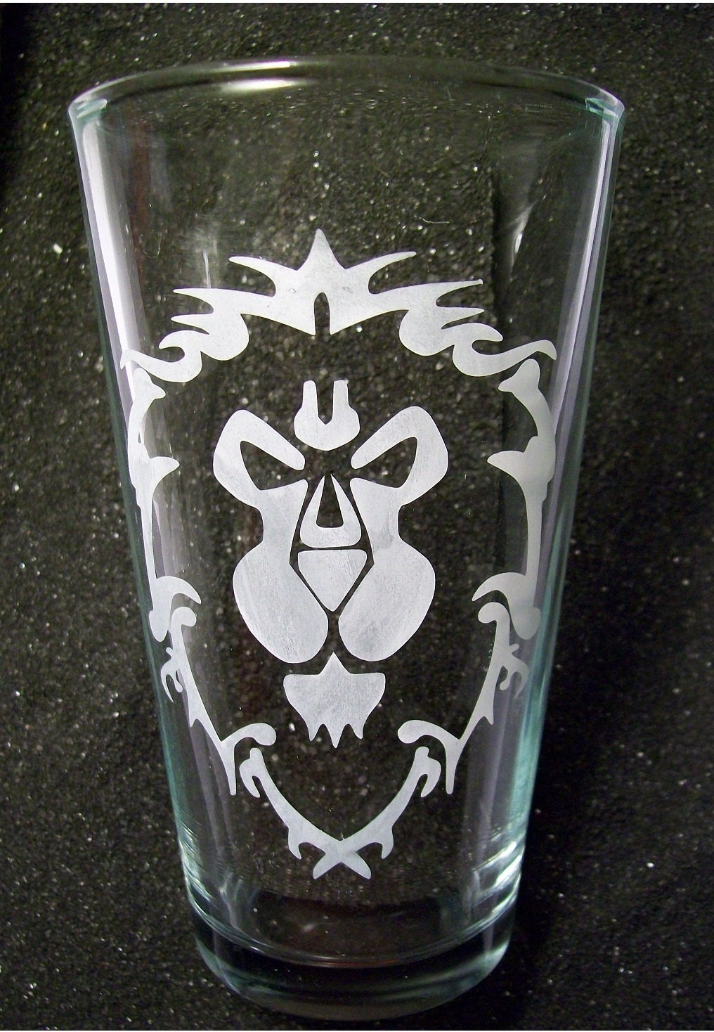 Wow Alliance etched 16 oz tumbler pint glass