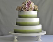 Wedding Cake Stand 18" Round Cupcake Dessert White Wooden Vintage Wedding By E. Isabella Designs. As Featured In Martha Stewart Weddings