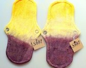 2 Organic Bamboo Velour Topped Panty Liners in a Sunset Hand Dyed Design Ready to Ship