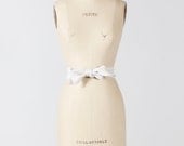 BLOWOUT SALE // vintage belt / white cotton belt : Karate