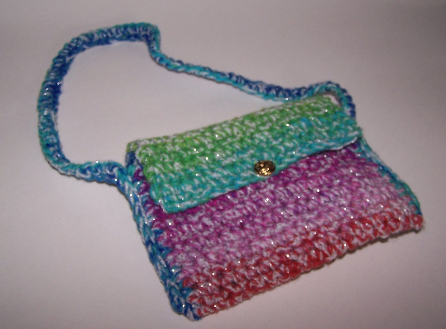 Rainbow Mini Purse for Girls and Teens, Smartphone Pouch, Crochet Purse, Crochet Pouch, Purse, Bag, Accessories for Teens