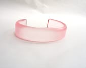 Pale pink resin bracelet cuff jewelry , pale rose pink transparent wide cuff in medium size , resin jewellery australia