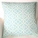 Accent Pillows As Featured In Good Housekeeping Magazine Pillow Cushion Cover Lovely Lattice Outdoor Aqua Cream BOTH SIDES - One 18 x 18