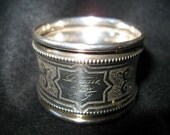 Antique Silver Napkin Ring  Highly Decorated and Engraved