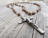 Vintage Rosary from Jerusalem Olive Wood