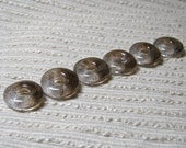 JEWELRY MAKING SUPPLIES / Cast Glass Beads / Set of 6 / Translucent  Coffee Brown Blend / For Your Handcrafted Jewelry Designs or Crafts