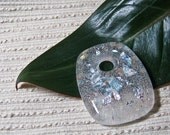 Pendant Large Focal Bead / Clear with Dichroic Confetti / Meditation Bead / Craft Supply