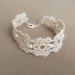 Wedding lace cuff bracelet floral pearls bridal retro rustic vintage style beaded - beige