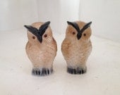 MAY 10% SALE Pair of owl figures, statue, birds, china