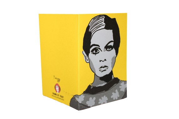 MAY 10% SALE Twiggy Note Card, Birthday, Greetings, Blank