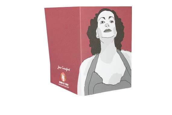 MAY 10% SALE Joan Crawford Note Card, Birthday, Greetings, Blank
