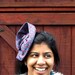 bold blue and purple paisley statement hair piece - an alternative vintage look for the modern lady - handcrafted by TWEEK