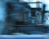 Fine Art Photography - 8 x 12 - DETROIT FADING - Urban Architecture - Nightfall Photo, Motown Wall Decor, Abstract Image, Blue Print