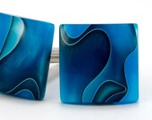 Custom Cufflinks - Persian Blue Cuff Links - Gifts for Her, Gifts for Him, Wedding, Fathers Day Gifts