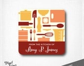 AMY Personalized Kitchen Gift Tags / Business Cards / "from the kitchen of" / set of 50
