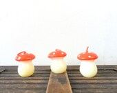vintage west german mushroom candles - shroom - fungi