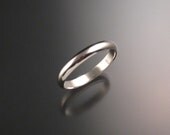 14k White gold 3 mm Smooth Half round Wedding band Handmade in your Size