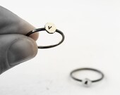 Initial stacking ring /recycled fine silver ring / lowercase letter ring sterling silver monogram ring Handmade FREE SHIPPING