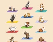 Yoguineas Namast-Hay 11x14 poster - the full Yoga guinea pigs collection