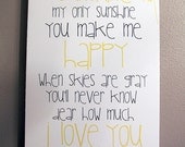 You Are My Sunshine-Canvas Art 16x30
