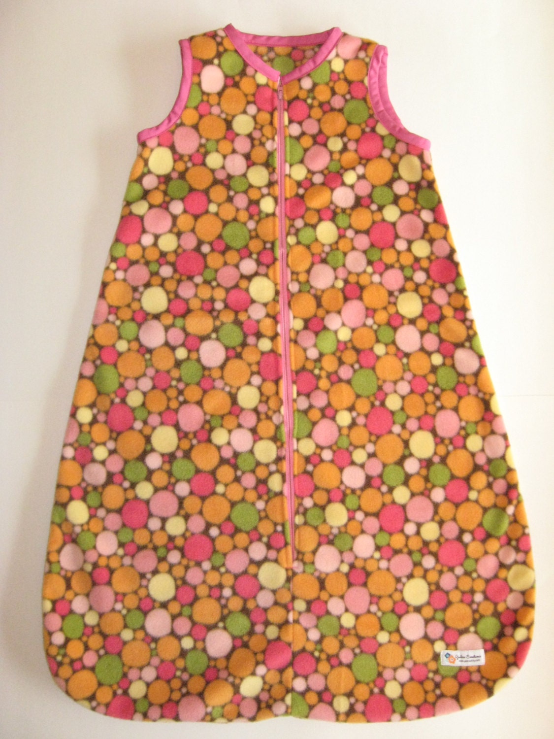Baby Fleece Sleep Sack - Bunting - Dots Cocoa - Size L (6-18 months)