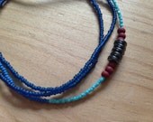 Hand Beaded Hematite and Seed Bead Necklace- A healing gift from the sea- Soothing, Grounding, Strengthening