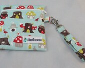 Wristlet Key Chain Coin Purse Elvendale - Fox Hollow - Organic Fabric