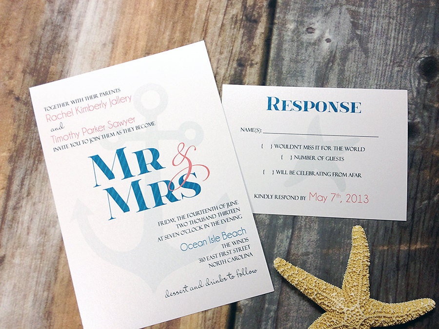 Destination Wedding Invitation Set Deposit
