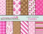 A Pink Christmas Cute Digital Backgrounds for Card Design, Scrapbooking, and Web Design Il_170x135