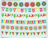 Fiesta Garland Cute Digital Clipart for Invitations, Card Design, Scrapbooking, and Web Design, Fiesta Clipart Il_170x135