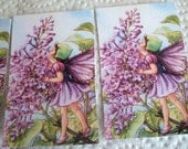 8 Lilac Fairy Gift/Thank You Tags with Vintage Images