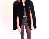 CAPULET Early 1900s Black Velvet Lined Antique Opera Cape Shawl