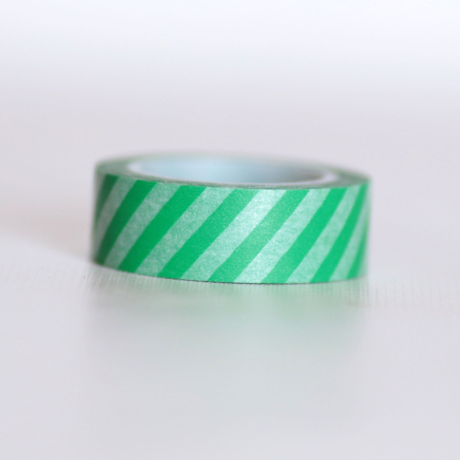 Fresh Green Stripes Washi Tape-  Single Roll 10 mm