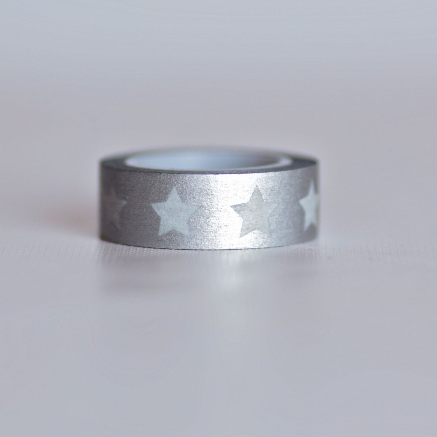 Big Silver Star Washi Tape-  Single Roll 15 mm x 10 m