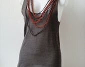Knitted summer tanktop INDIA - Ganga, of 100% mercerized cotton.