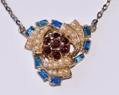 Rhinestone and Pearl Necklace Vintage
