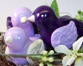 Custom Love Bird Family Wedding Cake Topper - LoveBirds with Baby in Nest - Colors of Choice