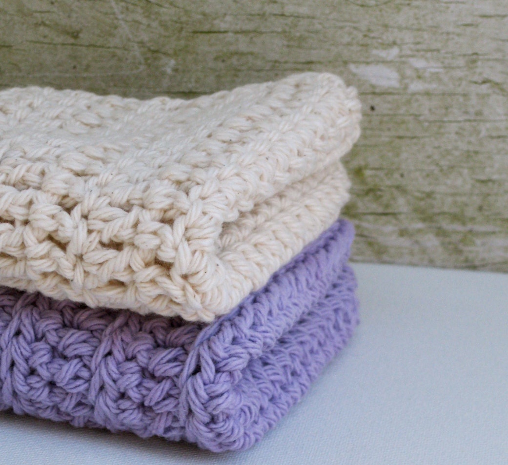 crocheted dishcloths/washcloths cotton, set of 2