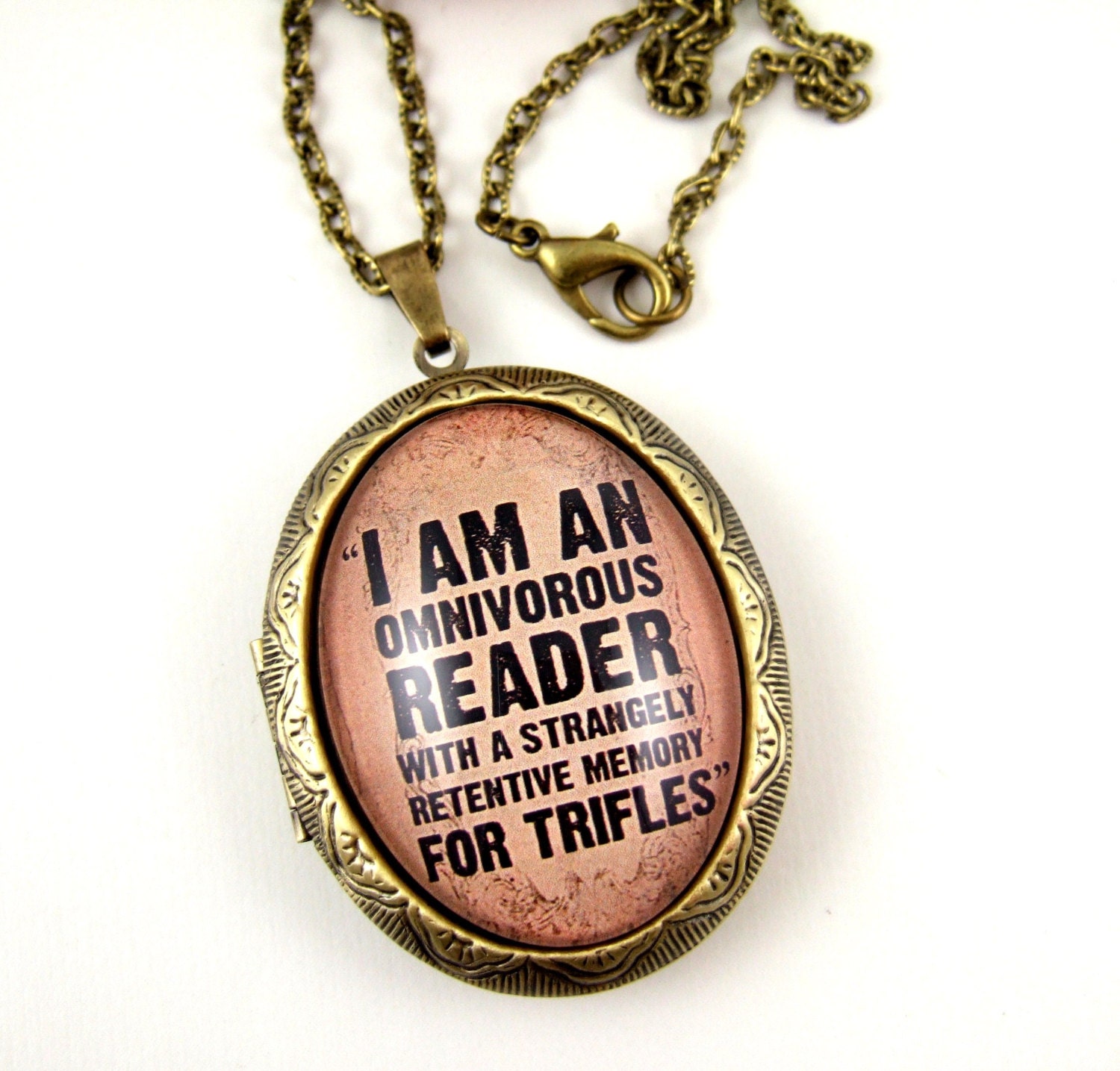 Sherlock Locket Sherlock Holmes Necklace Sherlock Necklace Literary Jewellery Literary Jewelry Literary Locket Book Lover