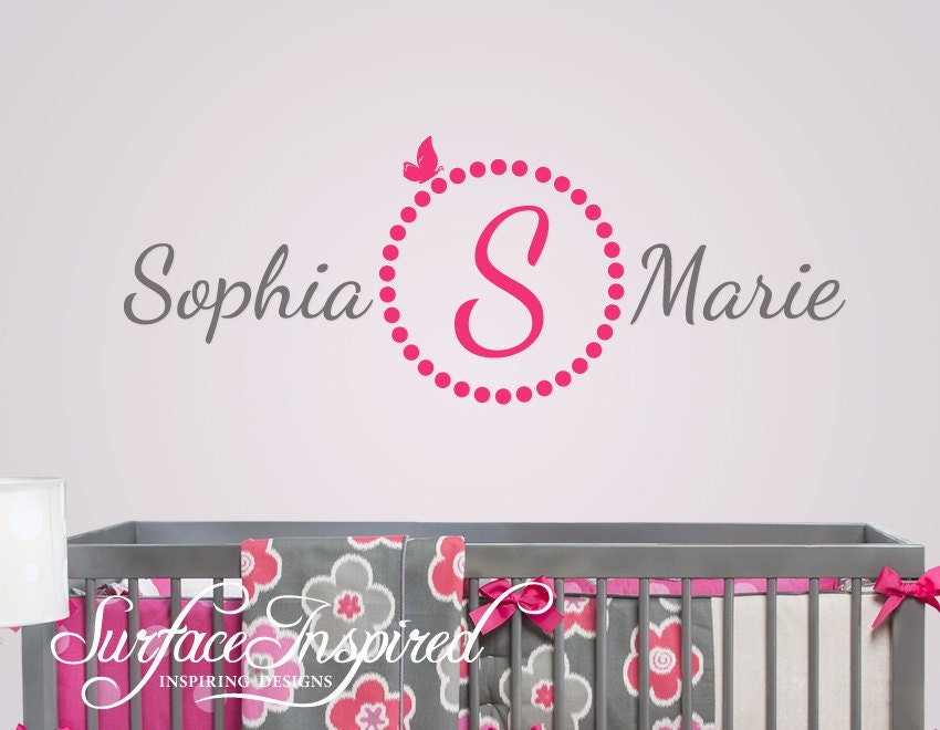 Name Wall Decal - Monogram Wall Decals for Nursery - Custom wall words 965
