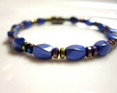 Magnetic Hematite Anklet, Purple Swirl, Magnetic Anklet