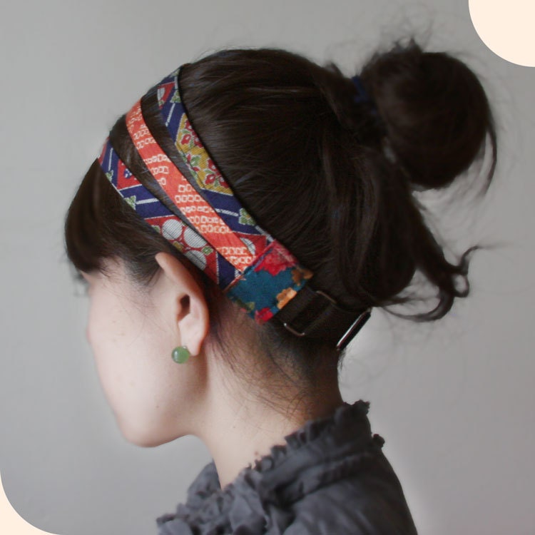 KImono fabric Triple headband Adjustable