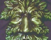 Greenman Plaque Gothic Renaissance Tree Spirit Leafman Pagan Celtic Wicca Indoor Outdoor Home Garden Green Brown Wall Hanging Leaves Decor