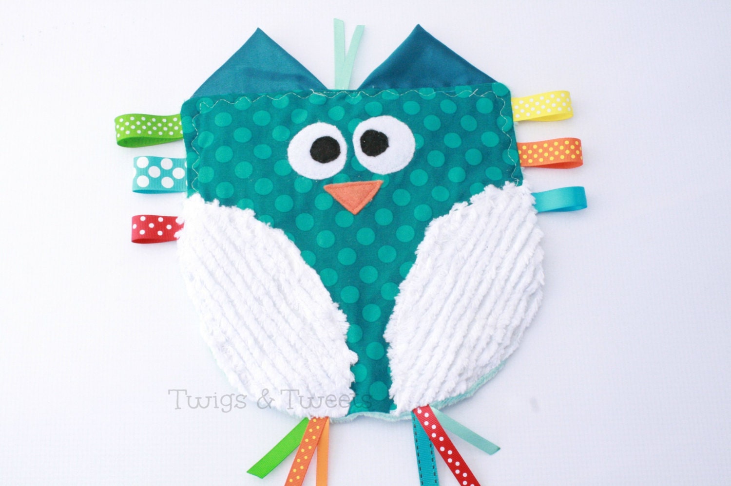 Ollie the Owl Crinkle Crackle with ribbons