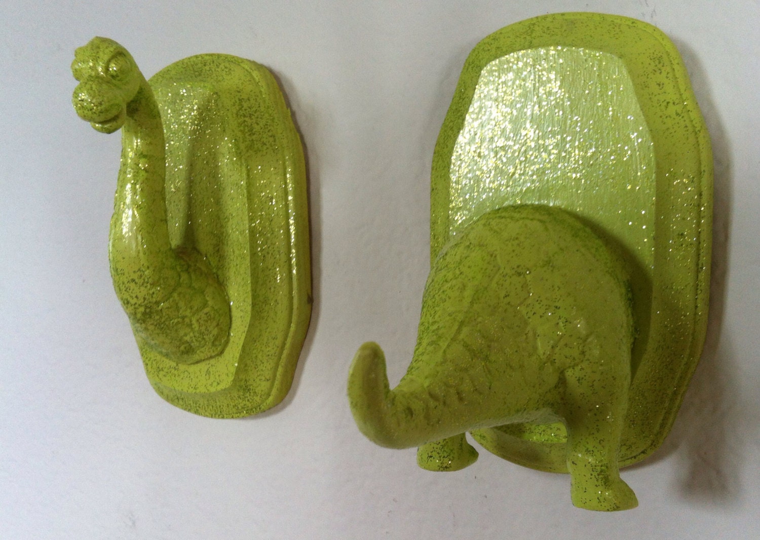 Dino mini taxidermy set-lime green