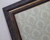 Magnetic Board - Wall Decor - Magnet Board - Dry Erase Board - Framed Memo Board - Light Sage Green Damask Design - includes magnets