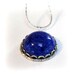 Lapis Lazuli Necklace Vintage Gemstone Necklace Sterling Silver Blue Stone Pendant Necklace