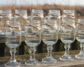 10 Mason jars, 5 Redneck Wine Glasses , 5 mason jar mug Set, Bridal Wedding Party, mason jars, 10 jars