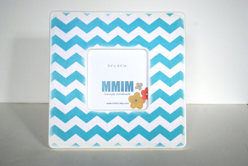 Teal Large Chevron Picture Frame