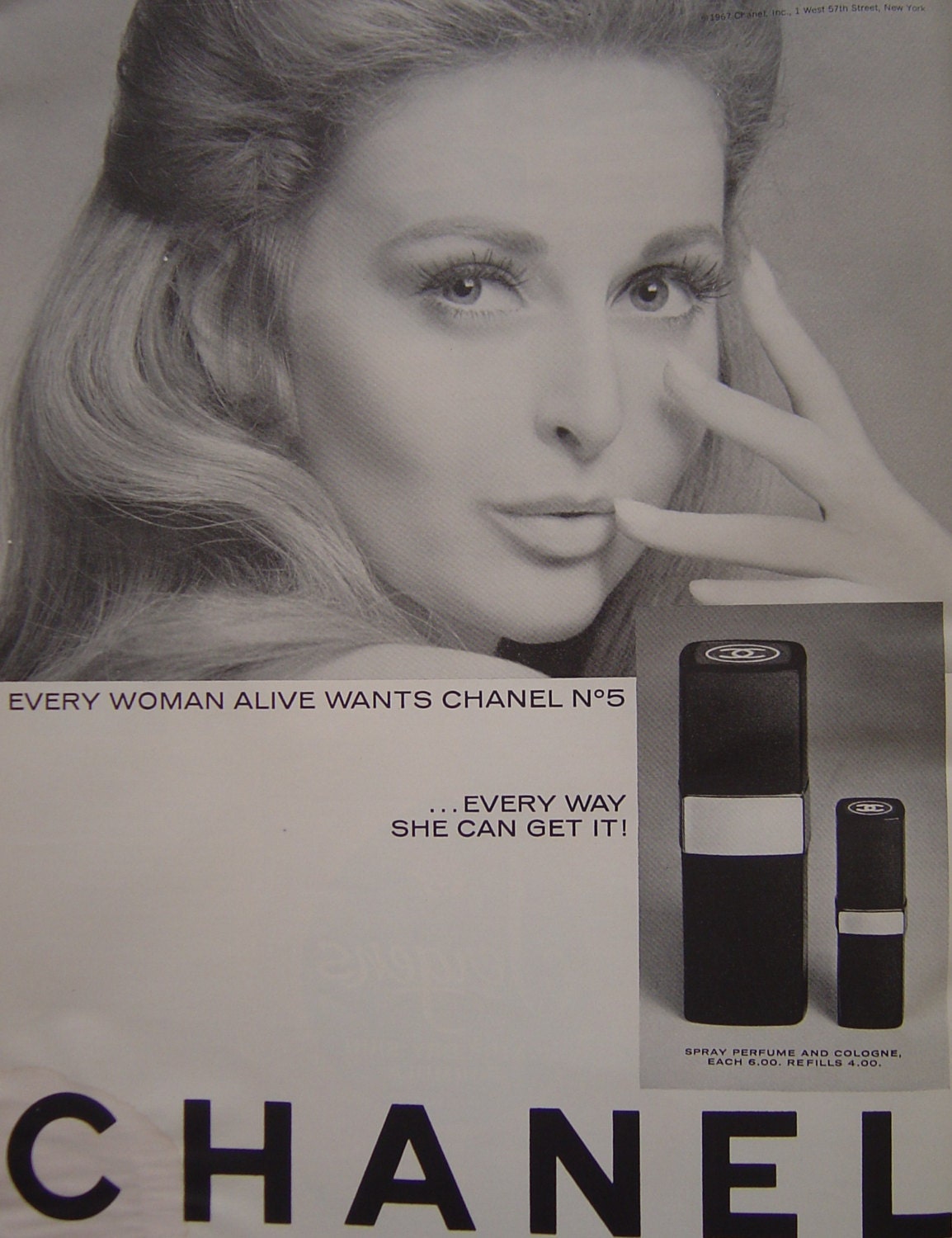 Vintage 1960s Original Chanel No 5 Advertisement